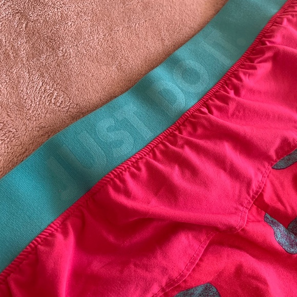 NIKE RARE Dri-Fit Lined Running Shorts in Pink/Teal Polka Dot - Picture 3 of 4